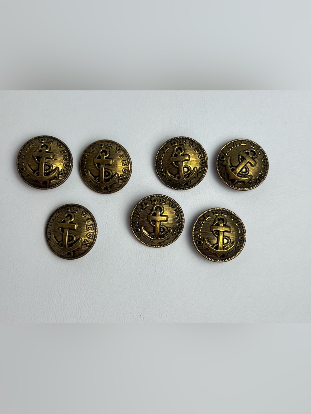 VTG Lot of 7 Canal de Vieux Navy/Anchor/Rope Metal Brass/Bronze Button